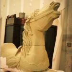 carved horse for production of "The Art of Dining" at Milwaukee Repertory Theatre